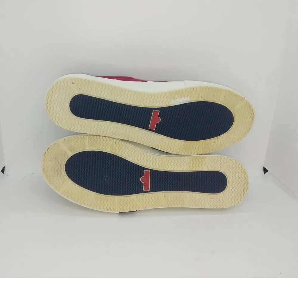 LIMITED AMERICA Womens Designer Red & White Fashion Sneakers - Size:7M